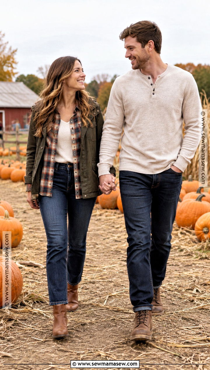 Jeans And Flannel Autumn Engagement Photo Outfit - 20 autumn engagement photos outfits