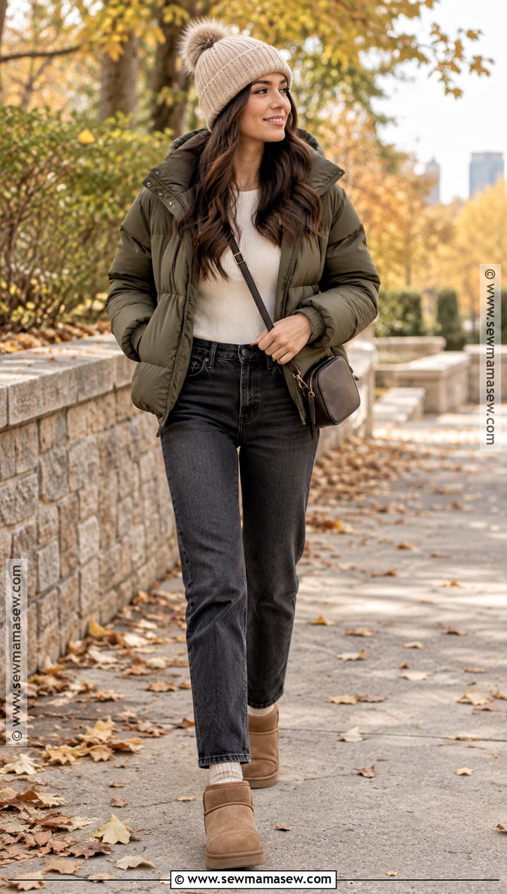 Jeans And Uggs With A Puffer Jacket - 20 Jeans And Uggs Outfit Fall