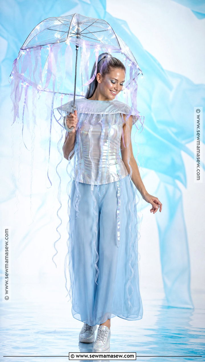 Jellyfish Costume With A Clear Umbrella - 35 Easy At Home Halloween Costumes