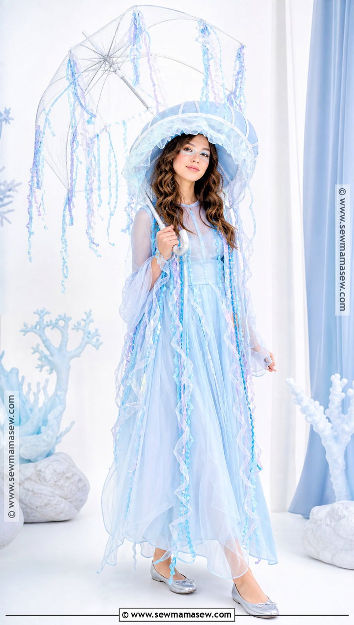 Jellyfish Costume With Clear Umbrella - 35 quick halloween costumes last minute
