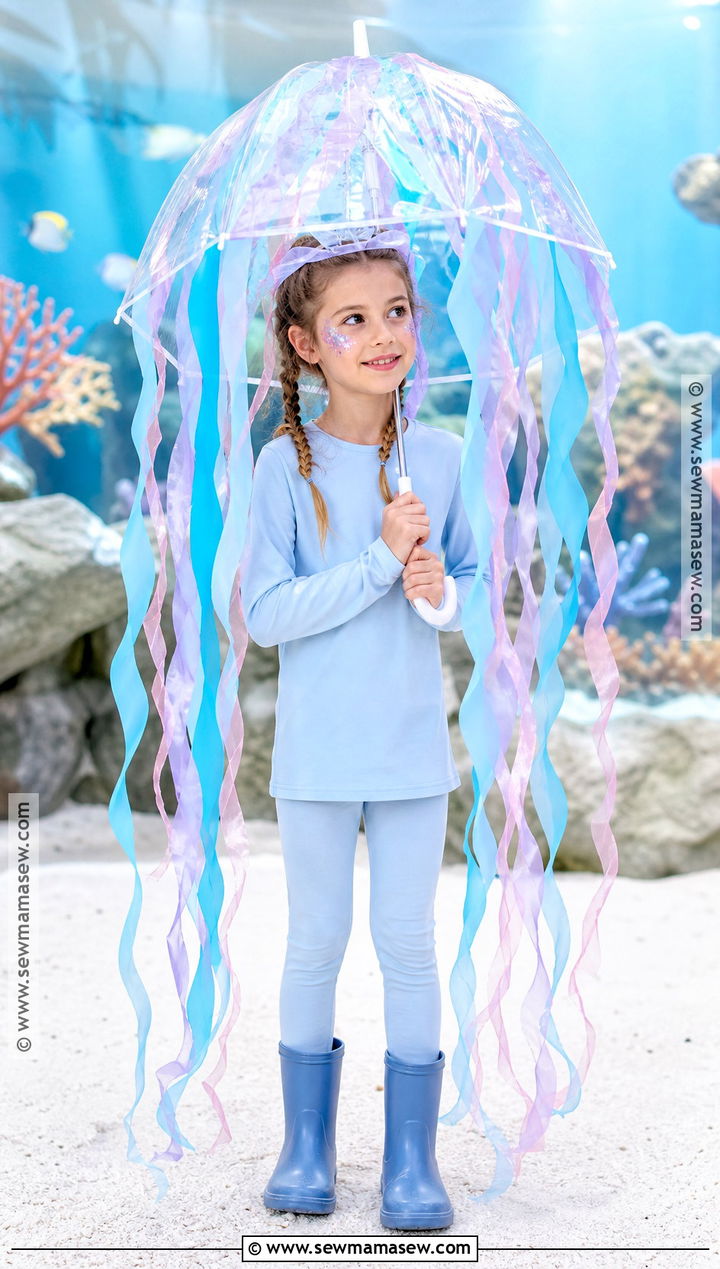 Jellyfish Costume With Ribbon Tentacles - 30 last minute costume ideas for kids