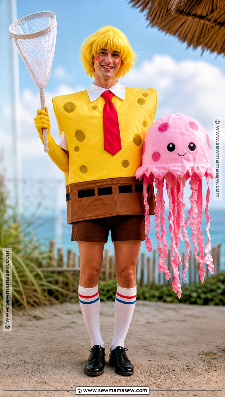 Jellyfishing SpongeBob Costume - 35 spongebob halloween costumes