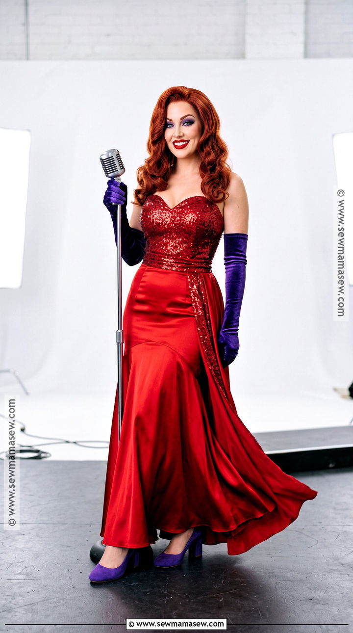 Jessica Rabbit Costume With Red Satin Skirt - 30 Red Skirt Halloween Costume Ideas
