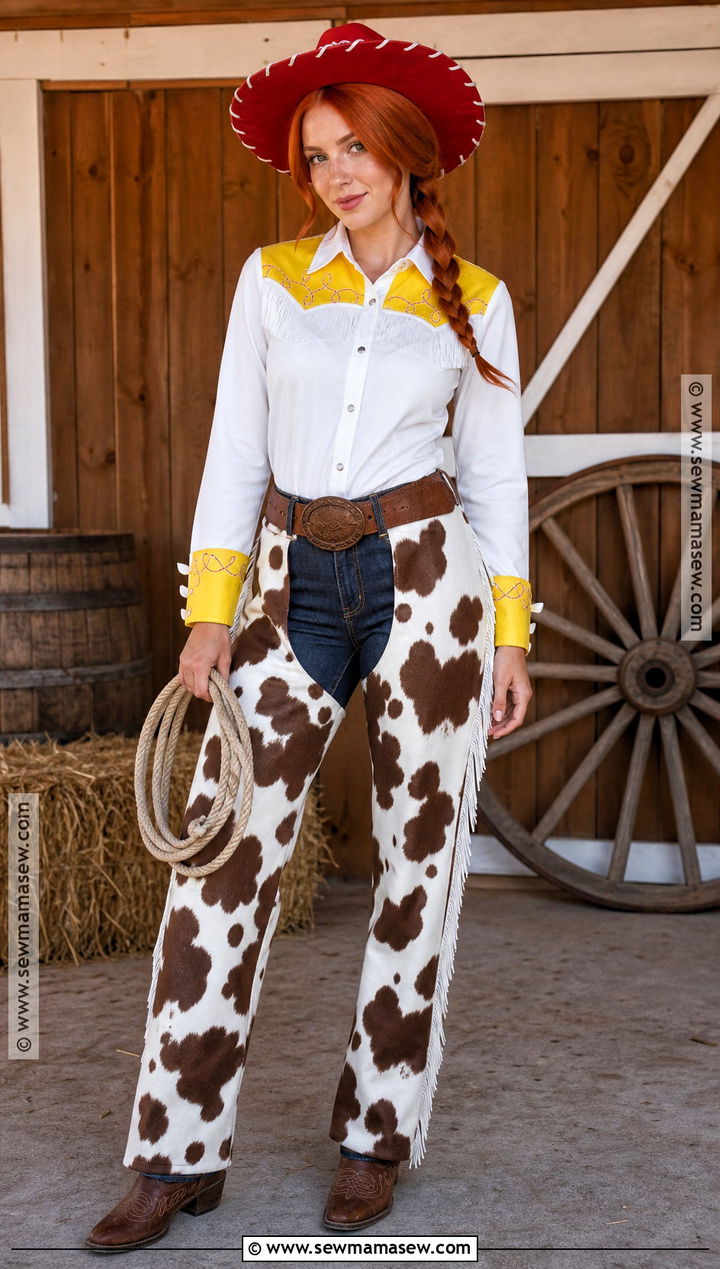 Jessie Costume With Cow Print Chaps - 30 ginger hair costume ideas