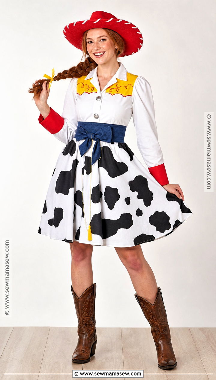 Jessie Costume With Cow Print Dress - 30 jessie toy story halloween costume ideas