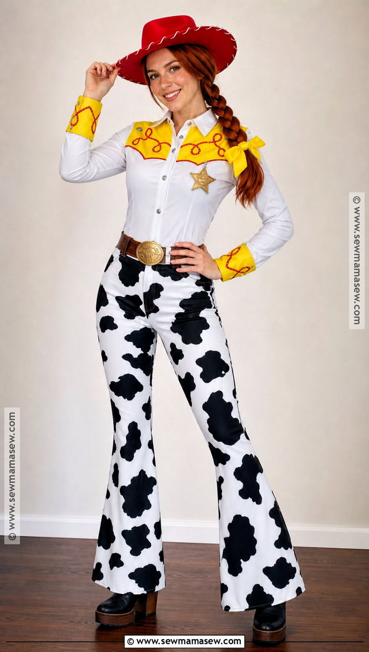 Jessie Costume With Cow Print Flare Pants - 30 Jessy Toy Story Costume Ideas for Women