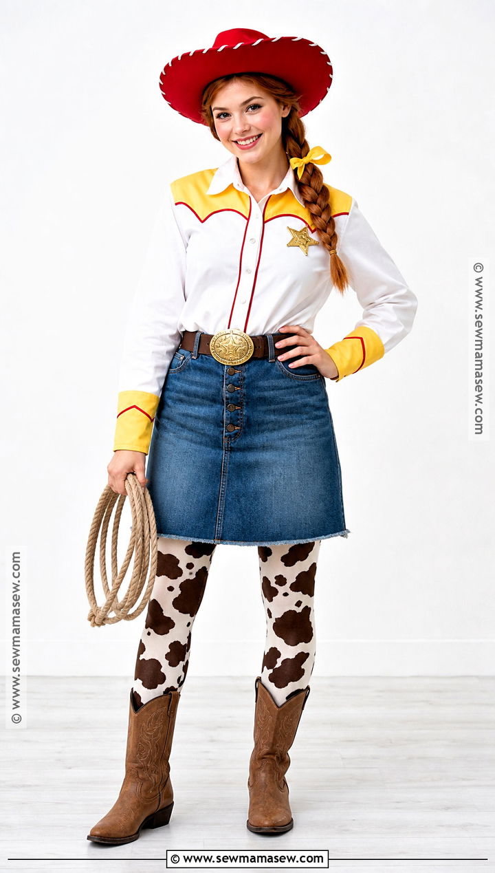 Jessie Costume With Denim Skirt - 30 Jessy Toy Story Costume Ideas for Women
