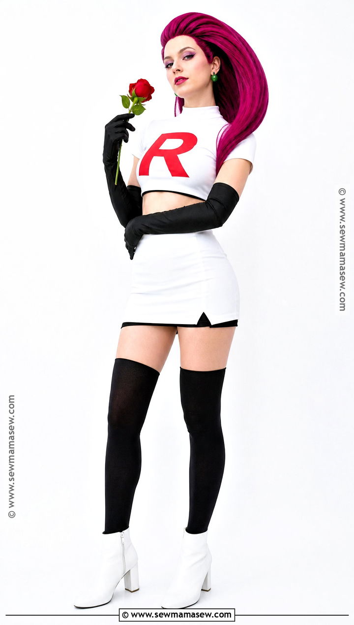 Jessie Costume With White Uniform - 30 pink hair costume ideas