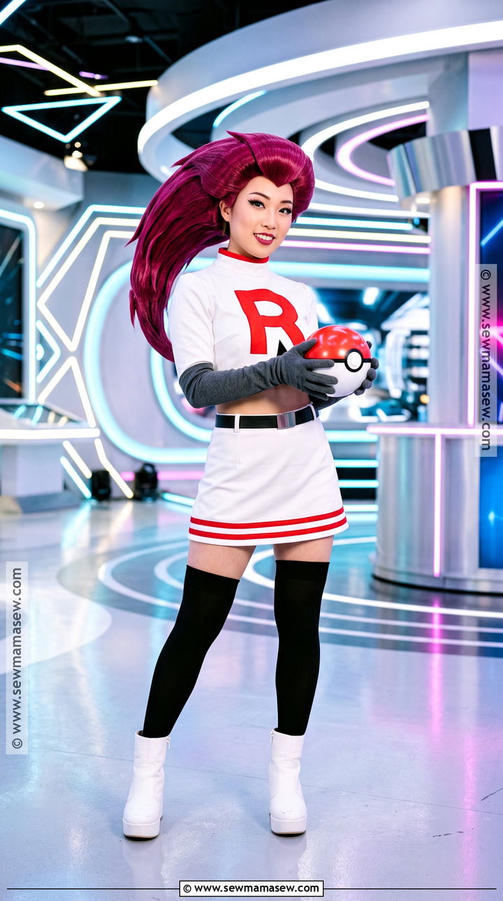 Jessie Team Rocket Costume With White Uniform - 30 Cartoon Characters Costume Ideas