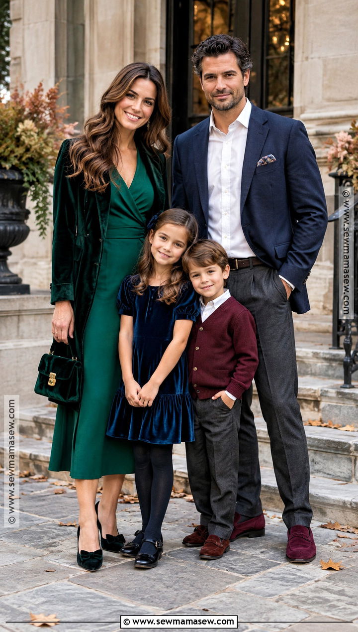 Jewel Tone Dressy Fall Family Outfit - 15 fall family inspo outfits