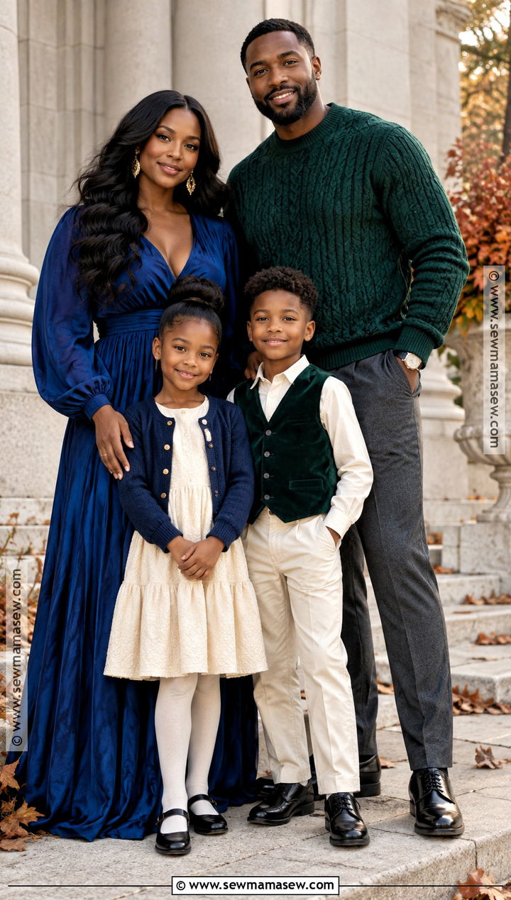 Jewel Tone Fall Family Outfits - 15 fall photoshoot outfits family black