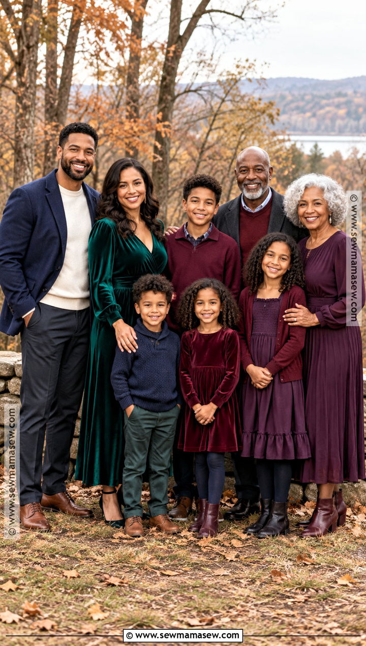 Jewel Tone Fall Family Photo Outfits - 15 family photo outfit inspo fall ideas