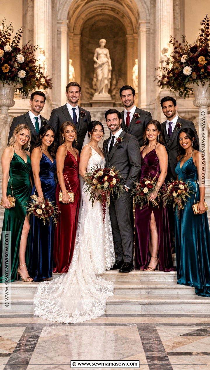 Jewel Tone Fall Wedding Party Attire - 15 fall wedding party attire color palettes ideas