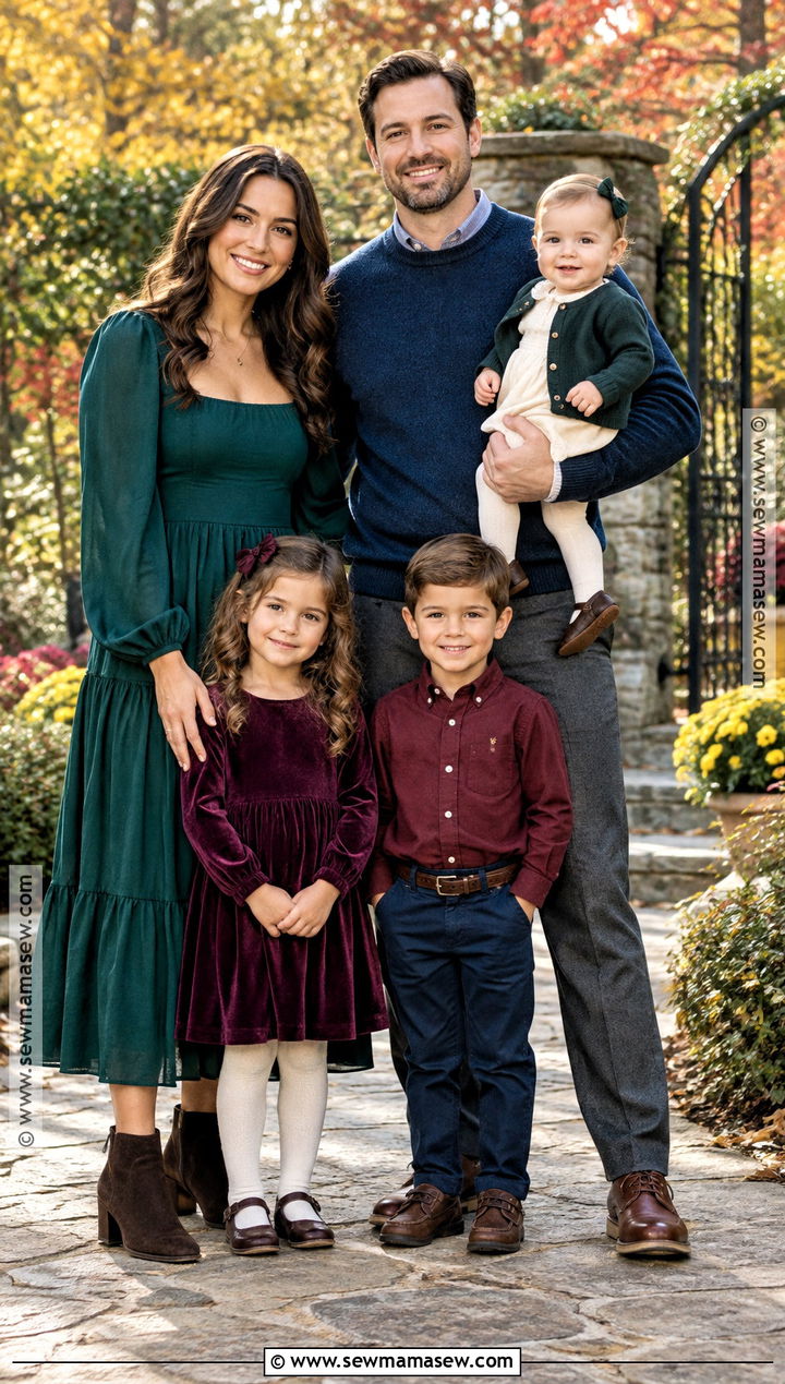 Jewel Tone Family Photoshoot Outfit - 25 autumn family photoshoot outfits