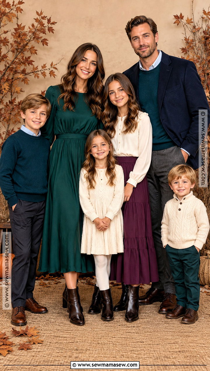 Jewel Tone Large Family Fall Picture Outfits - 15 large family picture outfits for fall