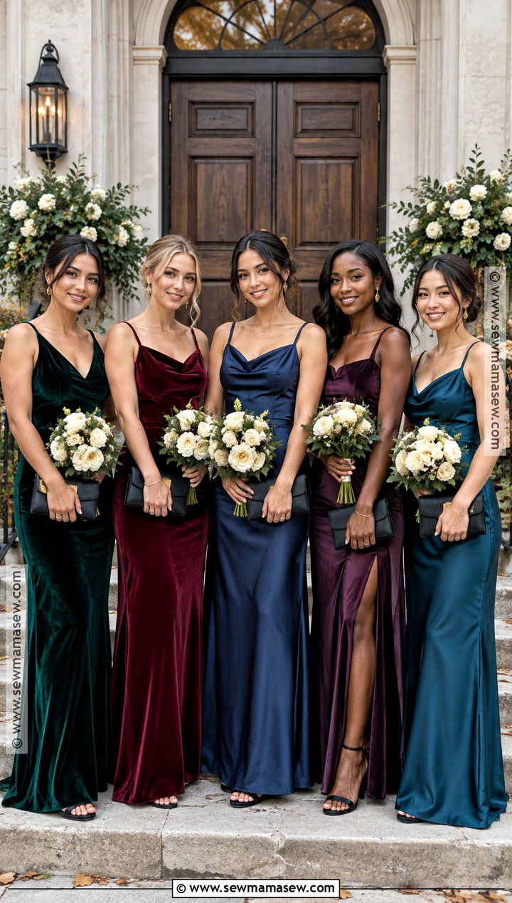 Jewel Tone Mismatched Bridesmaid Dresses - 25 fall bridesmaid dresses