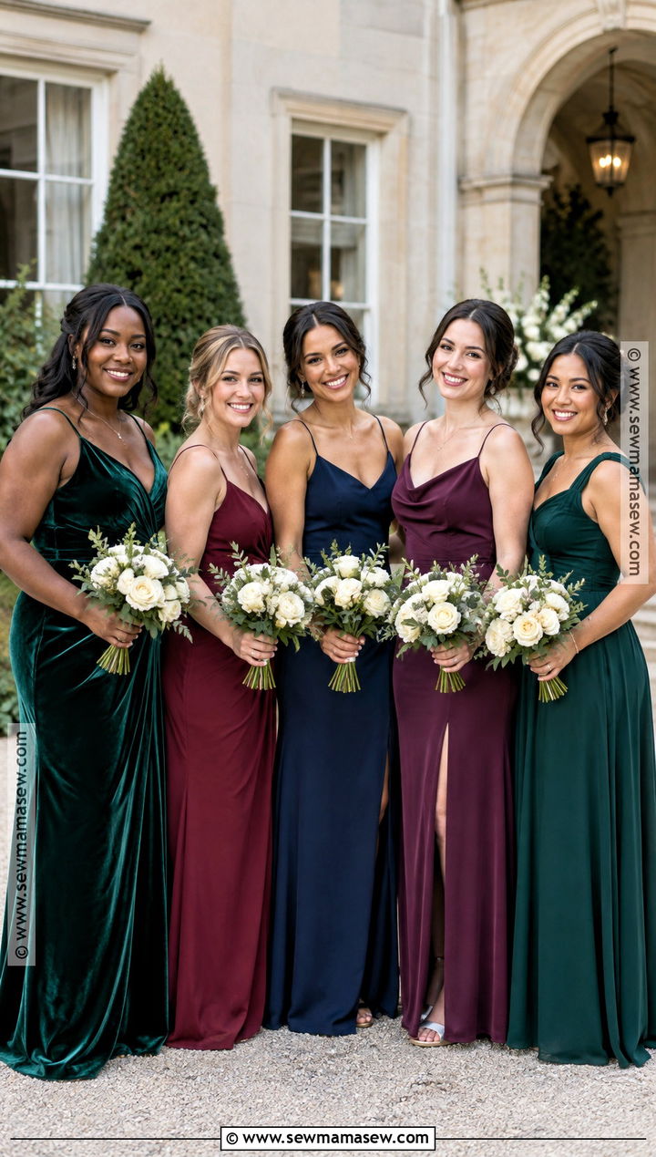 Jewel Tone Mismatched Bridesmaid Dresses - 20 bridesmaid dresses fall wedding