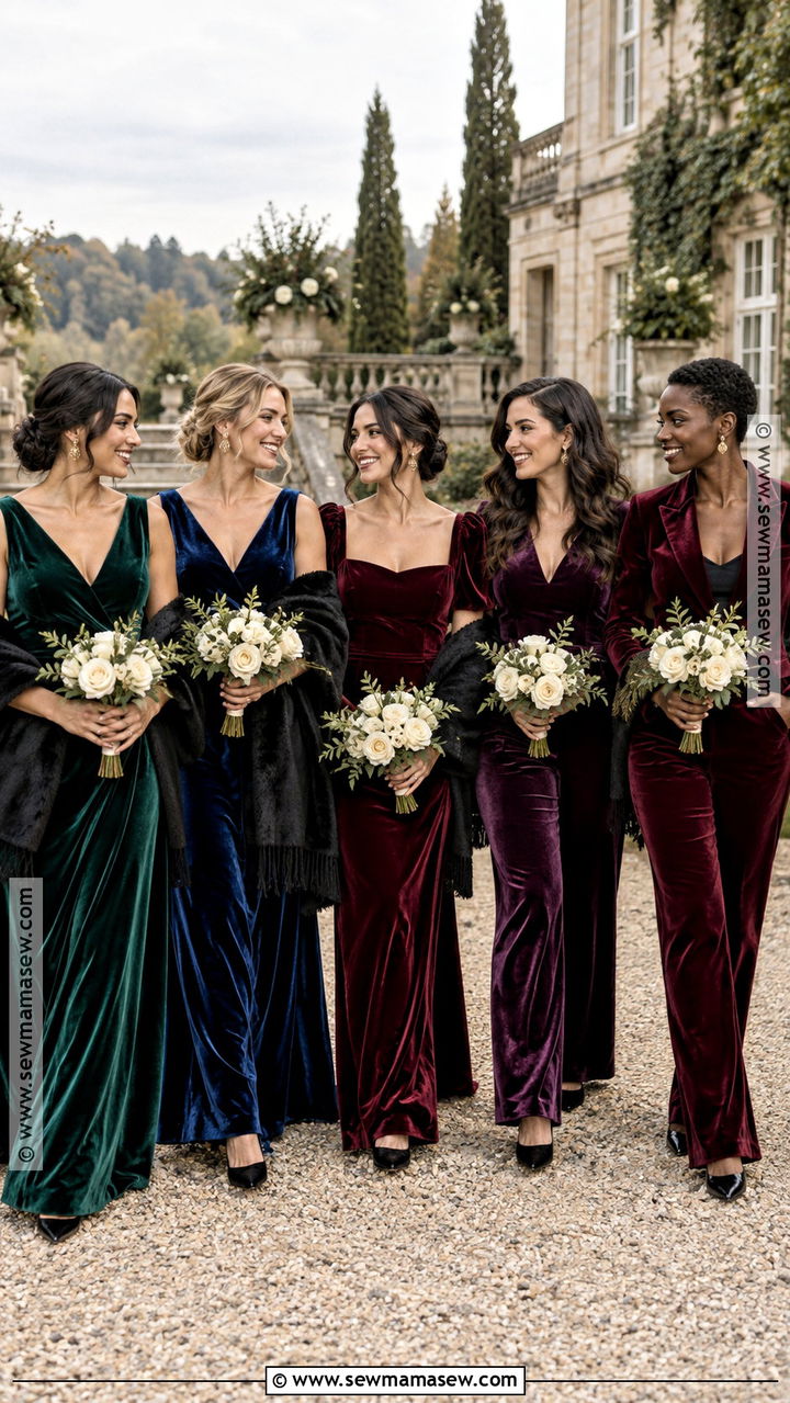 Jewel Tone Mismatched Fall Bridal Party Outfit - 20 fall bridal party attire ideas