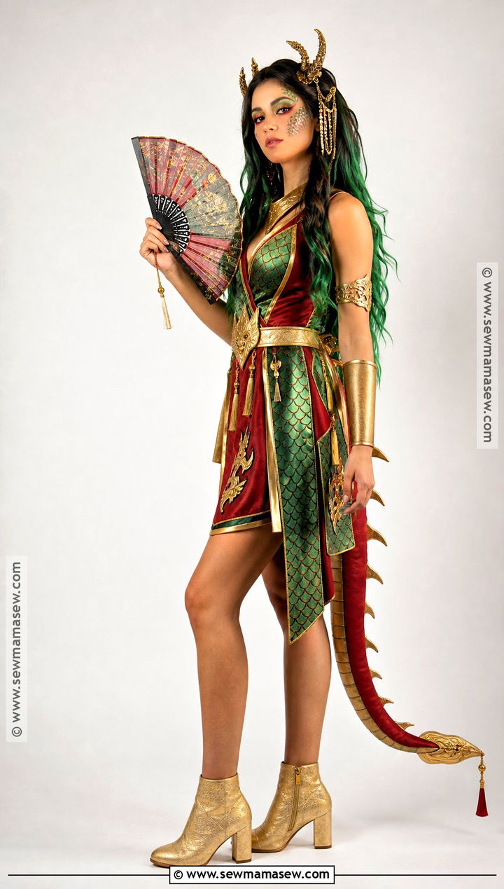 Jinafire Long Costume With Red And Gold Dress - 35 monster high characters costumes