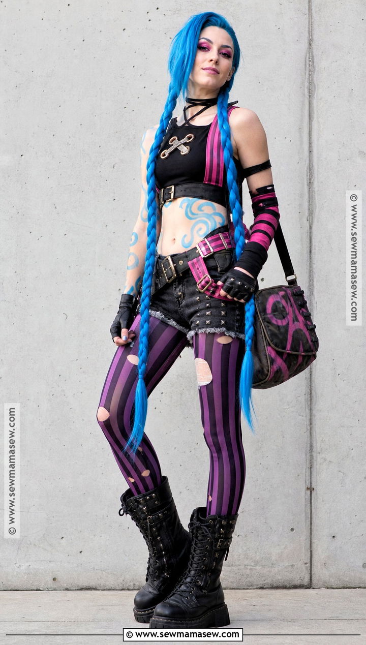 Jinx Cosplay With Blue Braids - 30 cosplay outfits for females