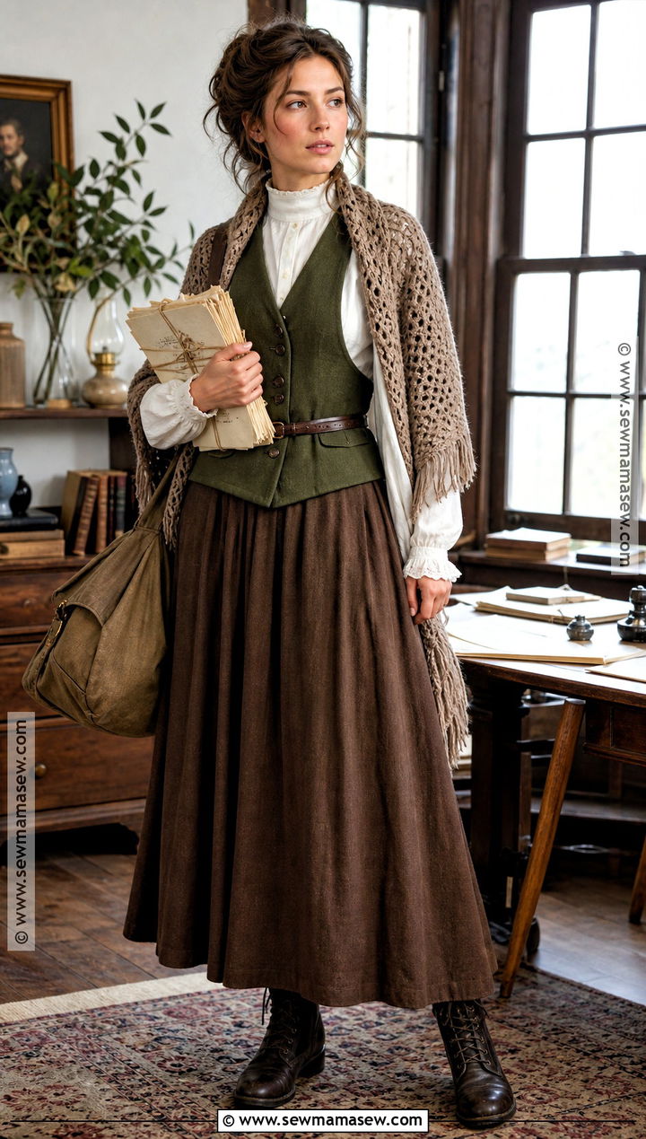 Jo March Vintage Costume - 35 brown hair halloween costumes