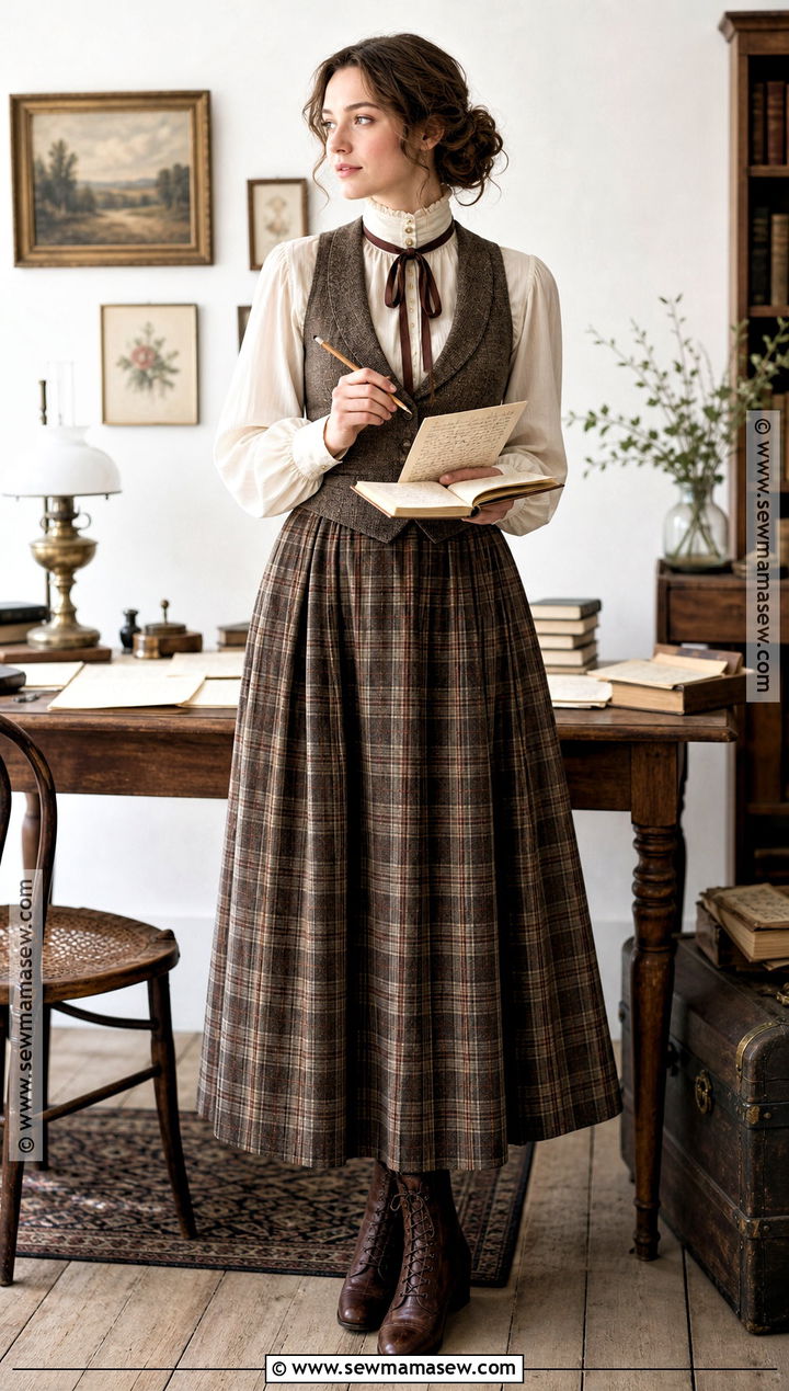 Jo March Vintage Writer Costume - 30 brown hair halloween costume ideas