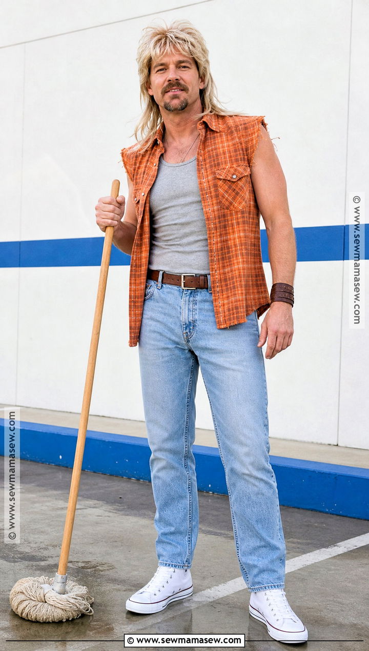 Joe Dirt Costume With Orange Plaid Shirt - 30 joe dirt costume ideas