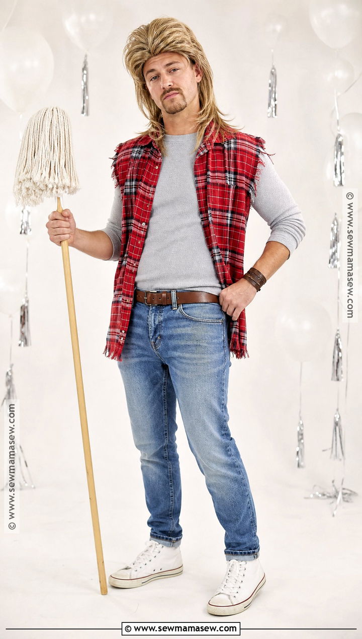 Joe Dirt Costume With Red Plaid Shirt - 30 joe dirt costume ideas