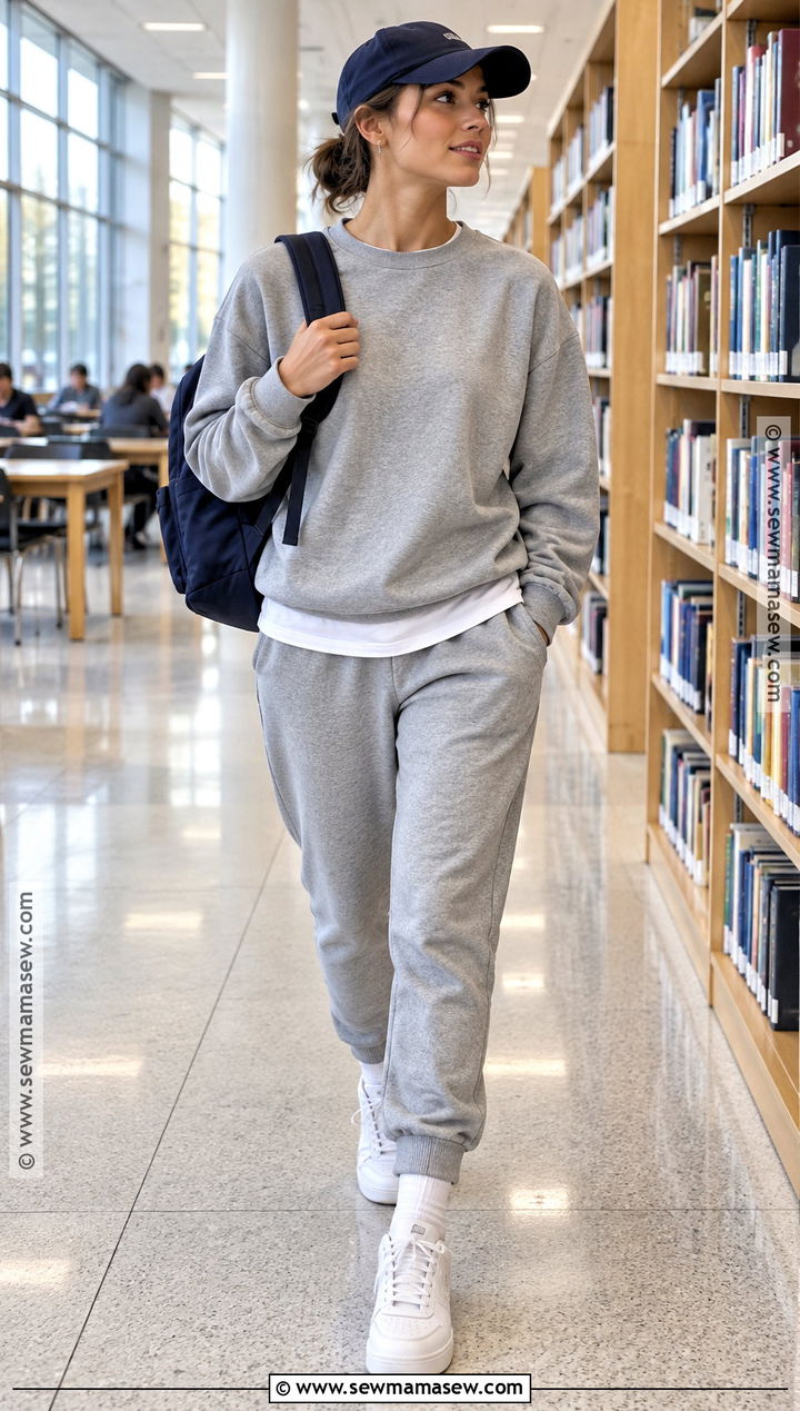 Jogger Pants With Crewneck Sweatshirt and Trainers - 20 back to school pants