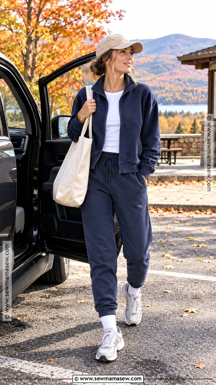 Joggers And Quarter Zip Fall Road Trip Outfit - 20 road trip outfit fall ideas
