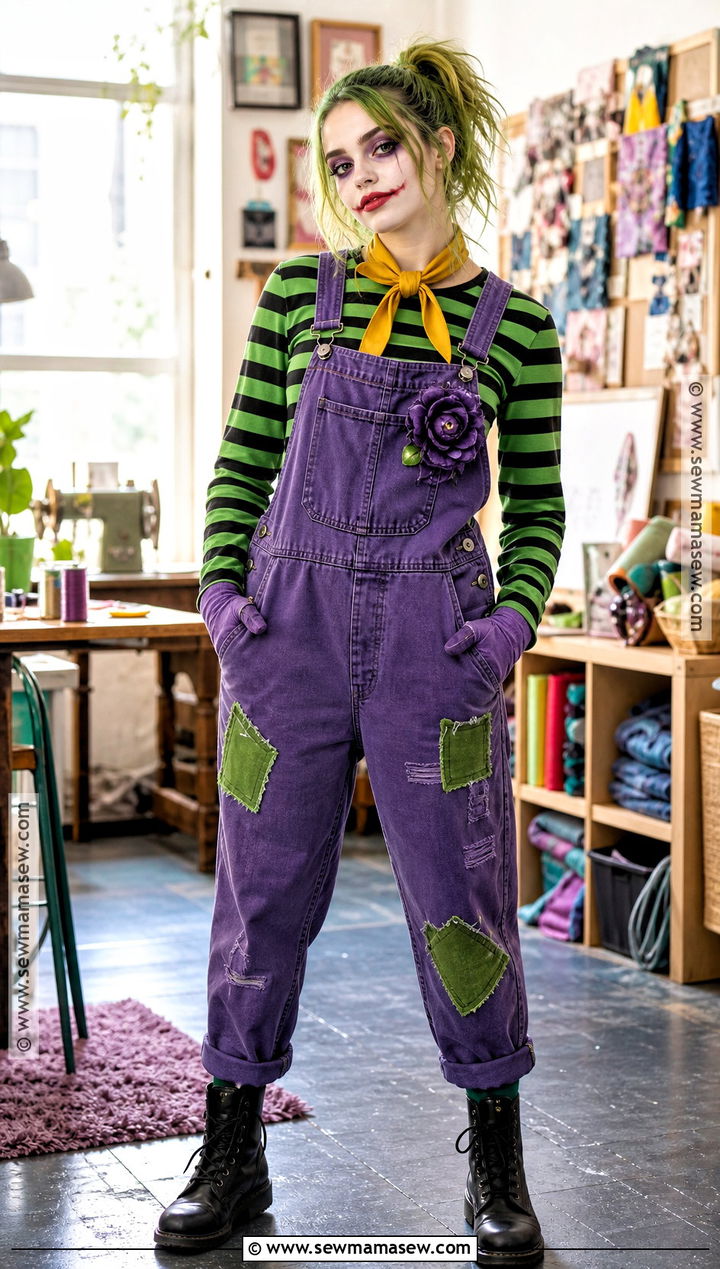 Joker Overalls Costume - 30 Halloween Costumes Joker for Women