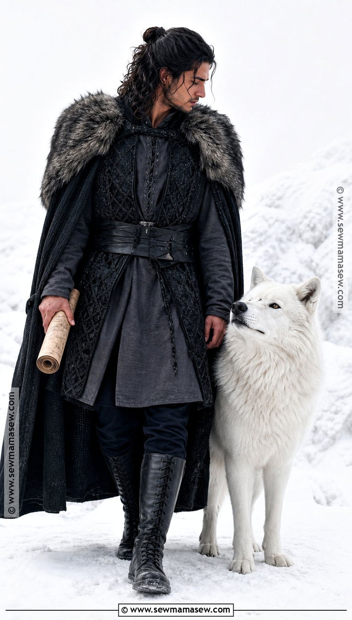Jon Snow Costume With Fur Cape - 30 curly hair costumes