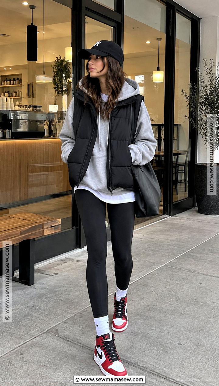 Jordan 1 With Leggings And Oversized Hoodie - 20 jordan 1 outfit women fall ideas