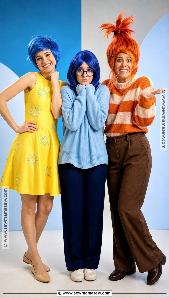 Joy Sadness And Anxiety Costume - 30 trio disney costumes