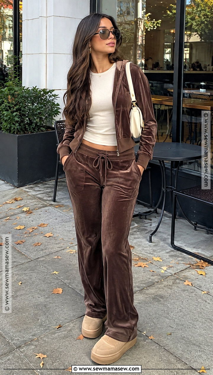 Juicy Couture Brown Velour Tracksuit Outfit - 15 Juicy Couture Fall Outfits