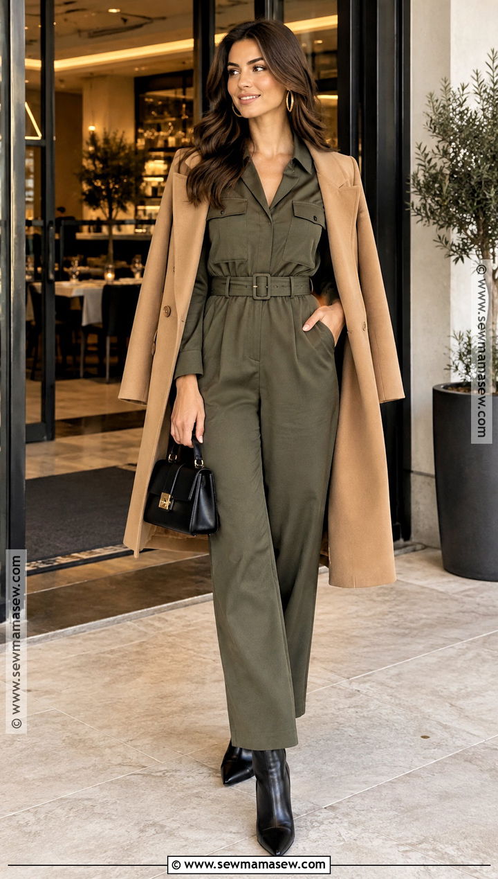 Jumpsuit And Ankle Boots Fall Date Outfit - 20 fall date outfits for women