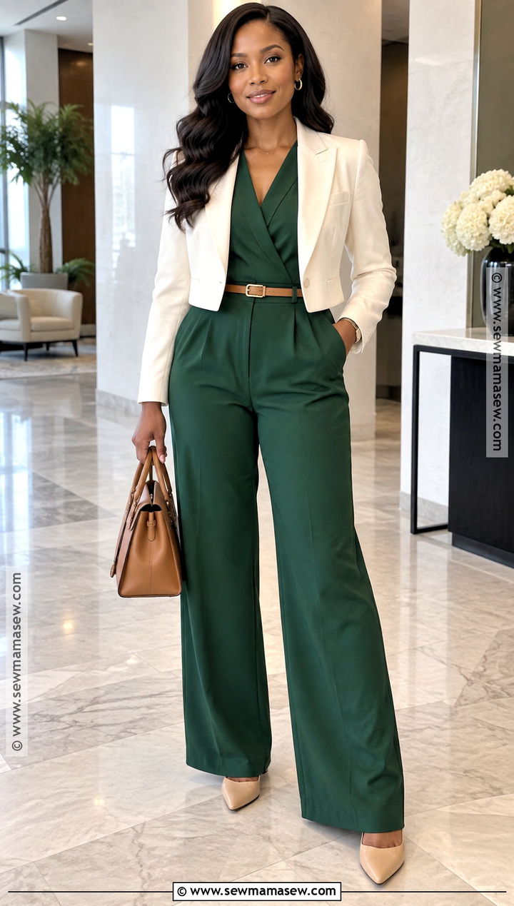 Jumpsuit And Cropped Blazer Church Outfit - 20 september church outfits
