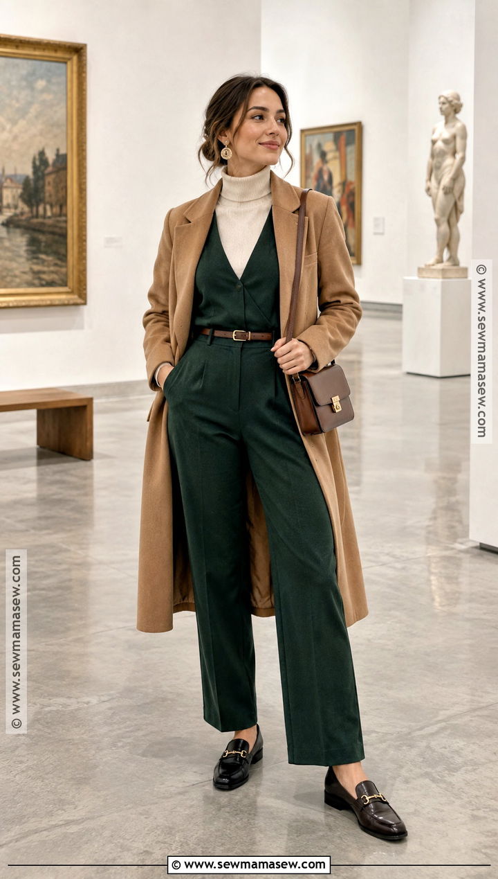 Jumpsuit And Loafers Museum Outfit - 15 fall museum date outfit ideas