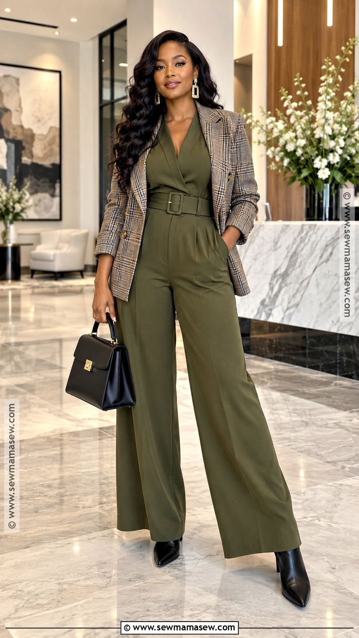 Jumpsuit and Blazer Fall Outfit - 20 fall outfits for black women