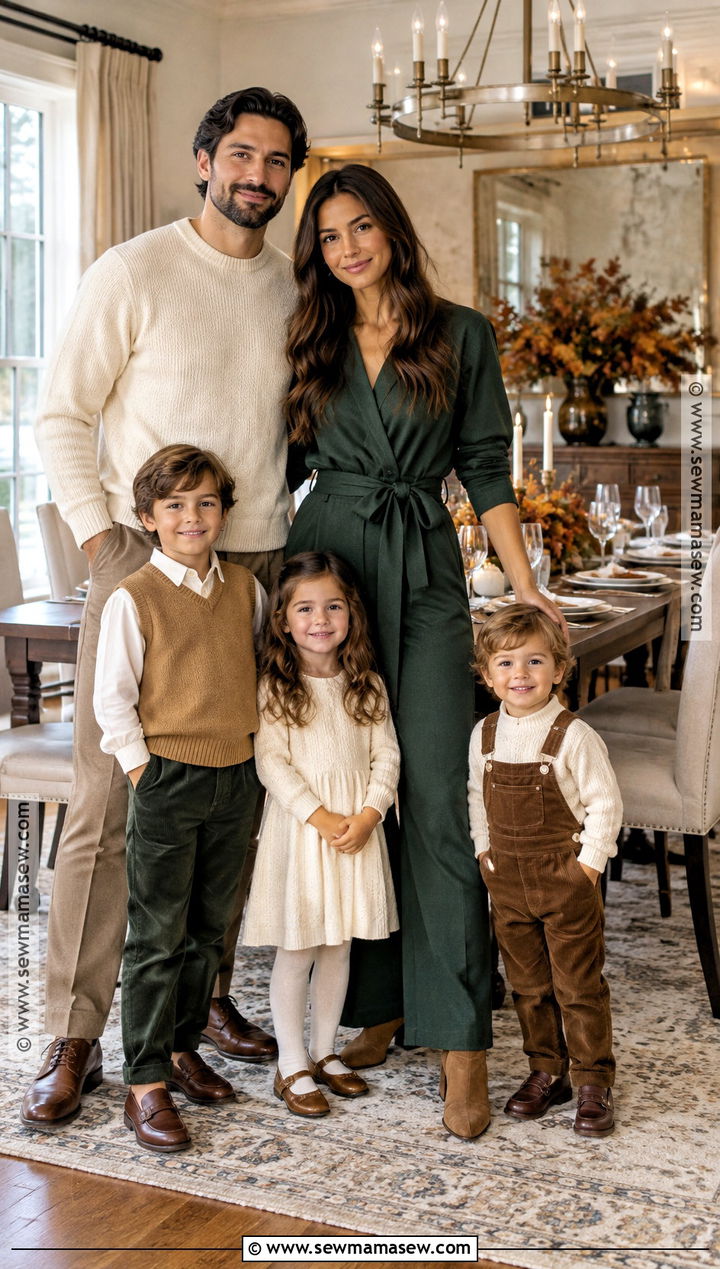 Jumpsuit and Coordinated Knitwear Thanksgiving Family Outfit - 20 thanksgiving outfit ideas for family