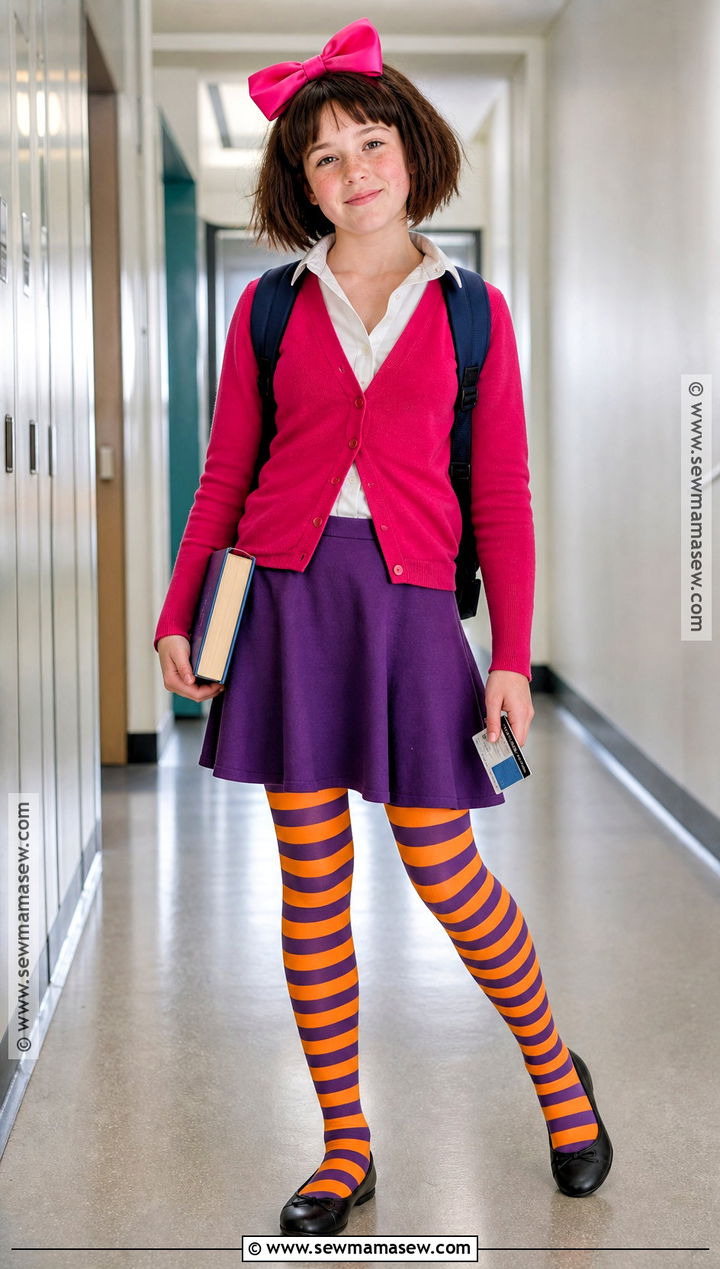 Junie B Jones Costume With Striped Tights - 35 junie b jones costume ideas