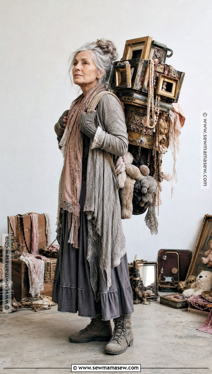 Junk Lady Costume With Stacked Treasures - 30 Labyrinth Costume Ideas