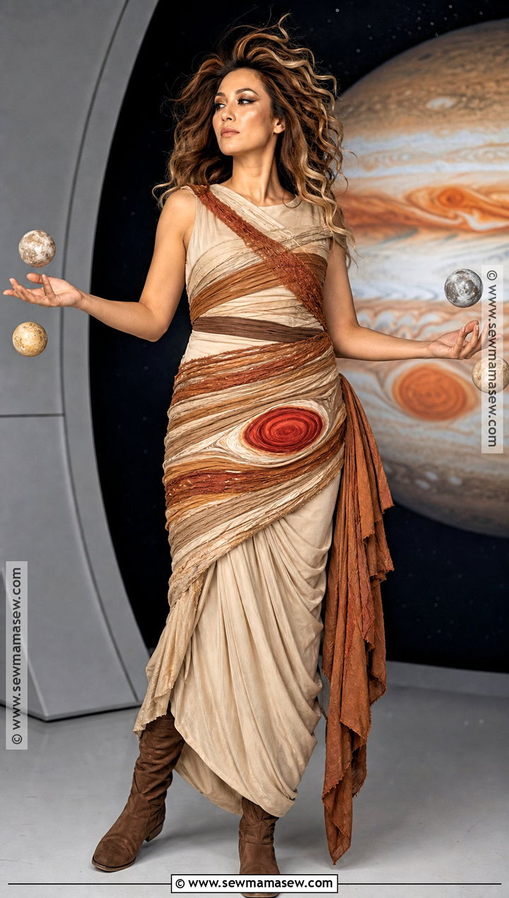 Jupiter Solar System Costume With Great Red Spot - 30 Solar System Costume Ideas
