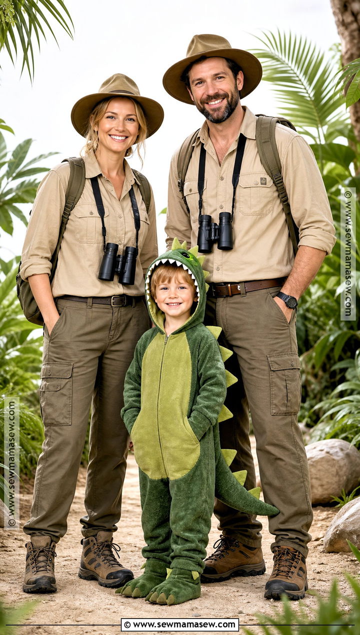 Jurassic Explorer Family Costume - 35 halloween family costumes for 3