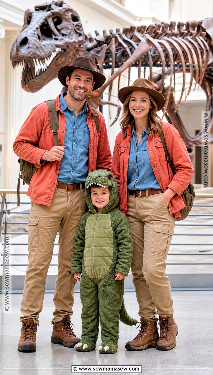 Jurassic Park Alan Grant Ellie Sattler And T Rex Family Costume - 35 jurassic park family costume ideas
