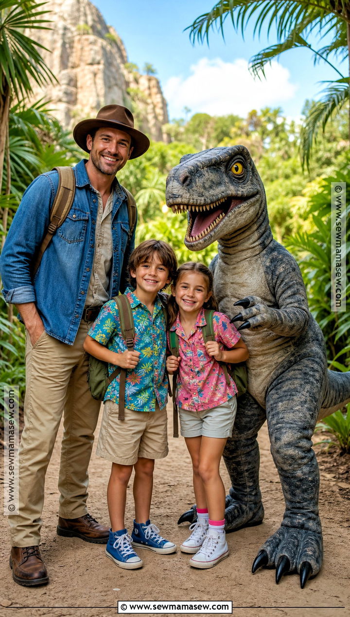 Jurassic Park Alan Grant Tim And Lex Family Costume - 35 jurassic park family costume ideas