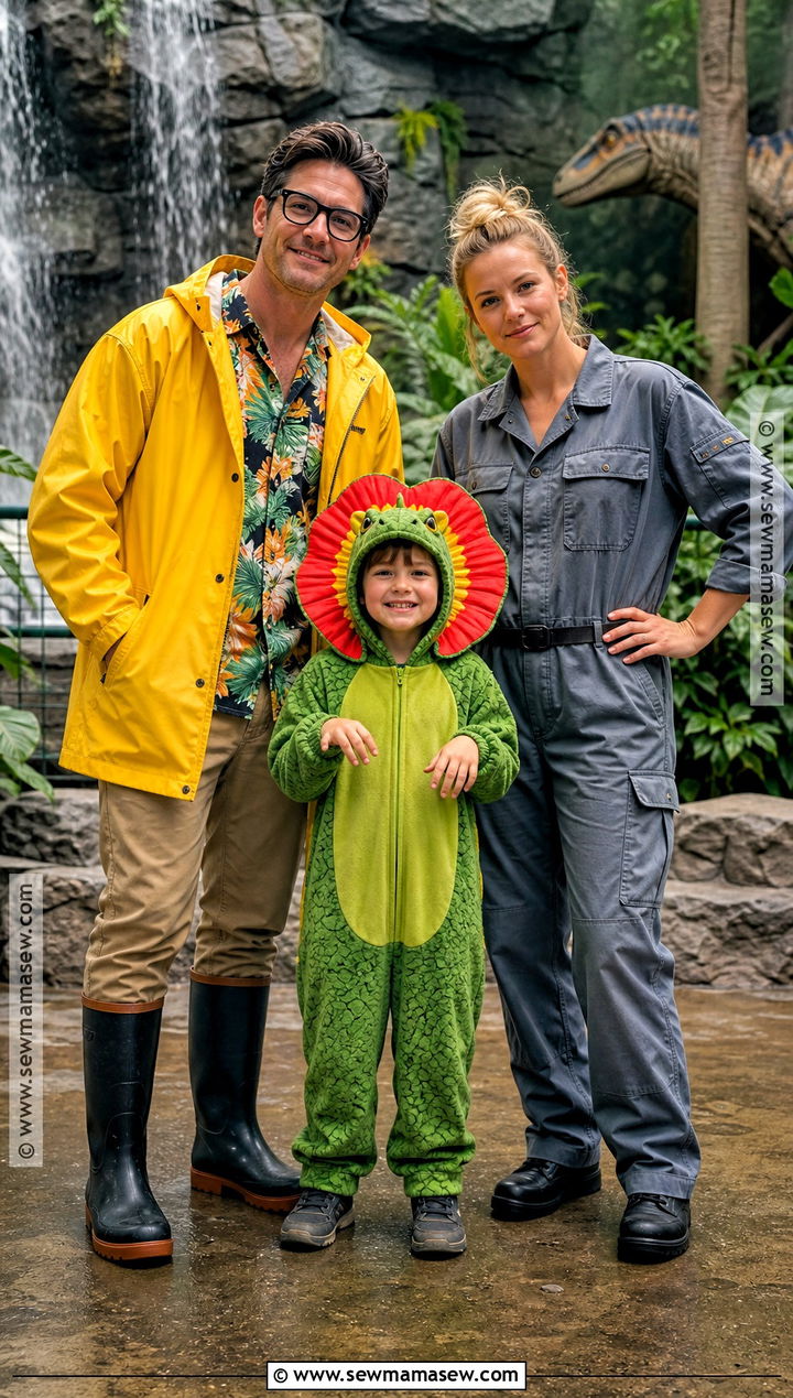 Jurassic Park Dennis Nedry And Dilophosaurus Family Costume - 35 jurassic park family costume ideas