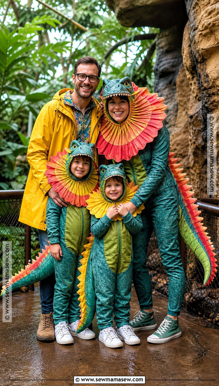 Jurassic Park Dilophosaurus Family Costume - 35 jurassic park family costume ideas