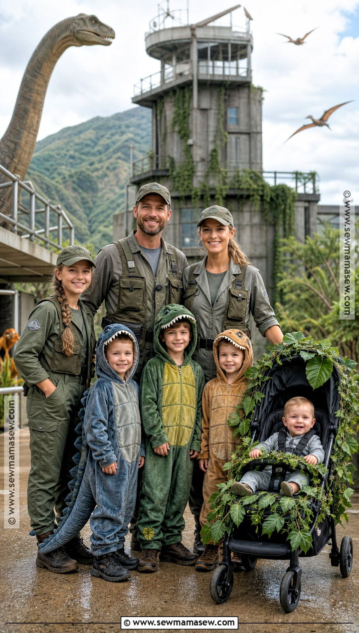 Jurassic Park Dinosaur Rescue Team Family Costume - 35 jurassic park family costume ideas