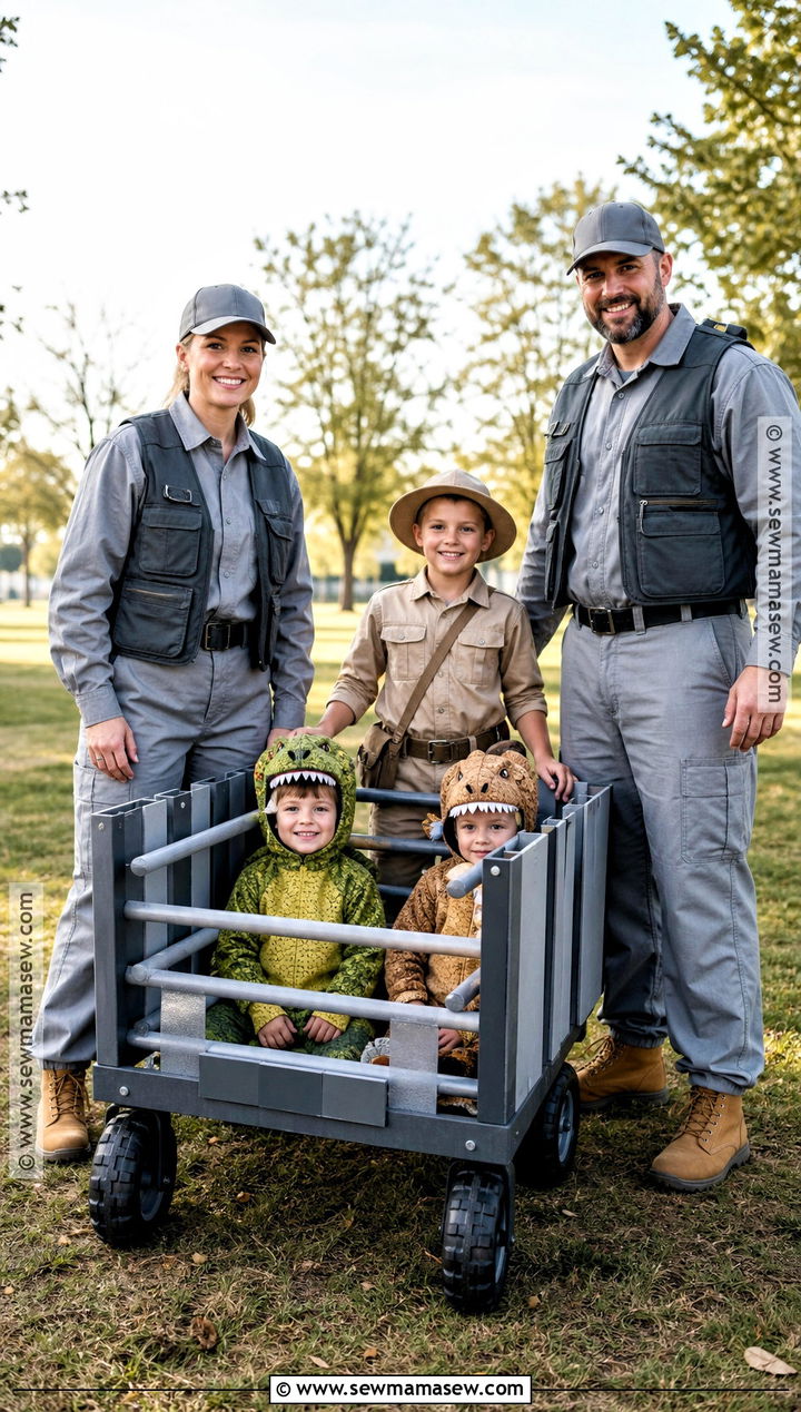 Jurassic Park Dinosaur Transport Wagon Family Costume - 35 jurassic park family costume ideas